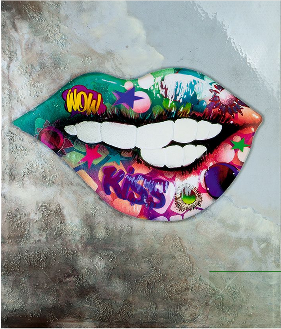 Leinwandbild StreetArt "Kiss"