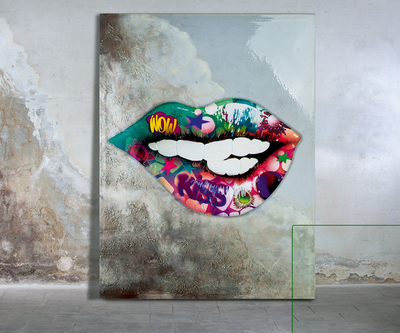 Leinwandbild StreetArt "Kiss"