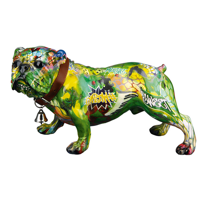 Mops "Street Art" stehend, mehrfarbig