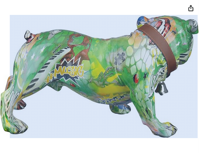 Mops "Street Art" stehend, mehrfarbig