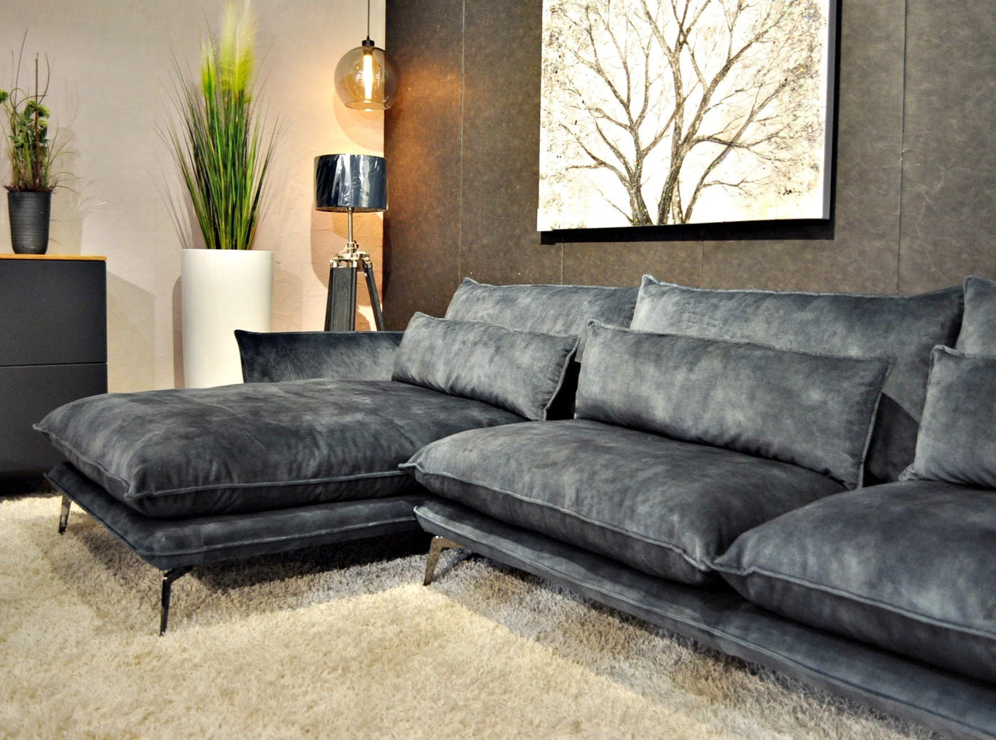 Sofa / Couch Sky Petrol mit Metallfüße passend zu Sessel Sky Schöne Deko
