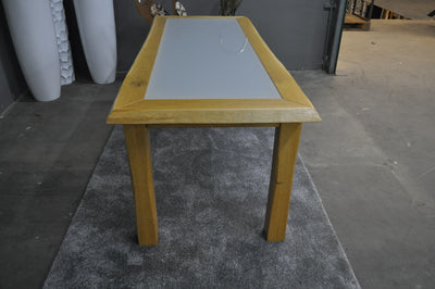 Eichetisch mit Glaseinlage