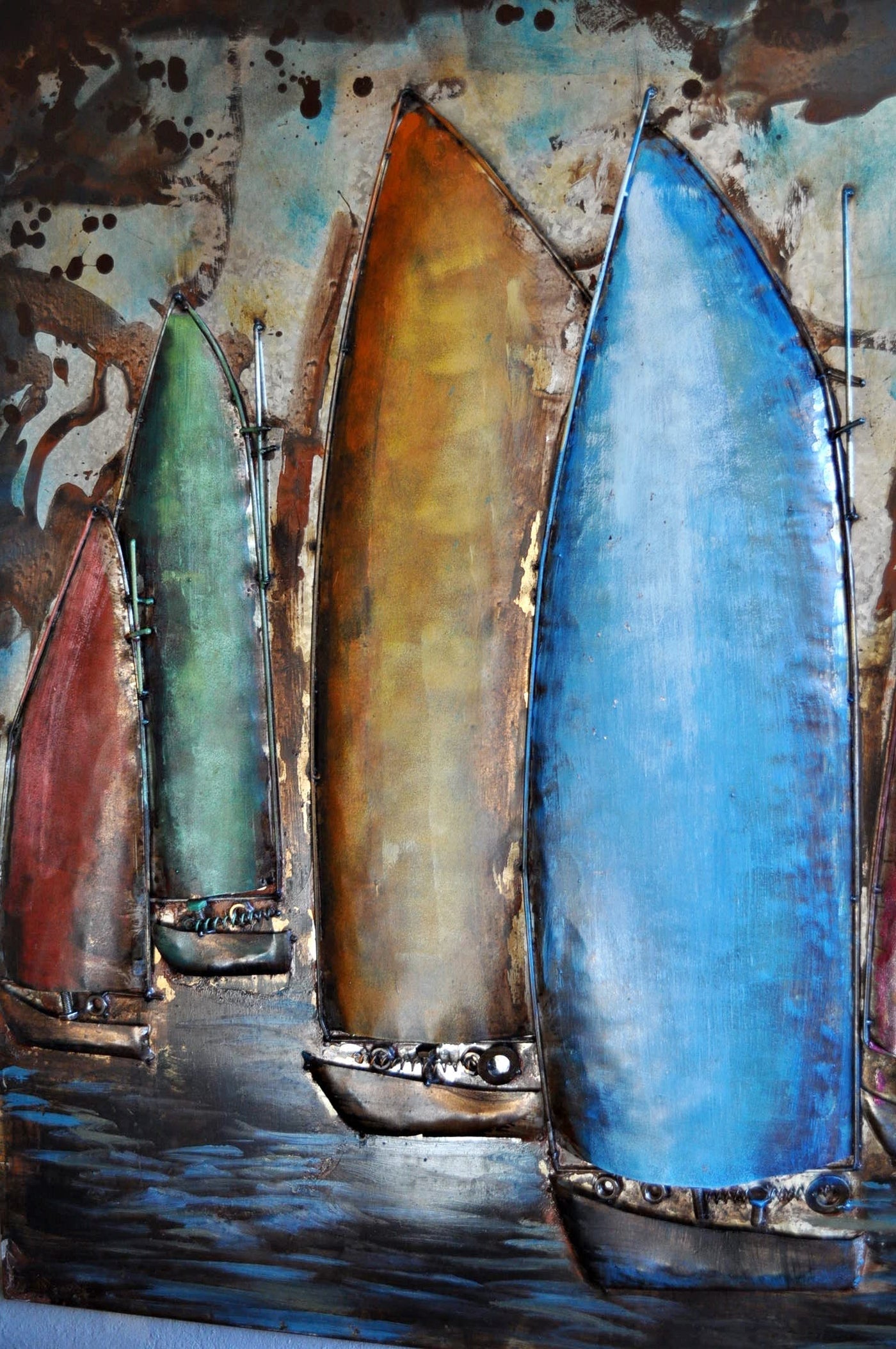 Wanddeko Metallbild Sailing  100 x 100 cm Schöne Deko