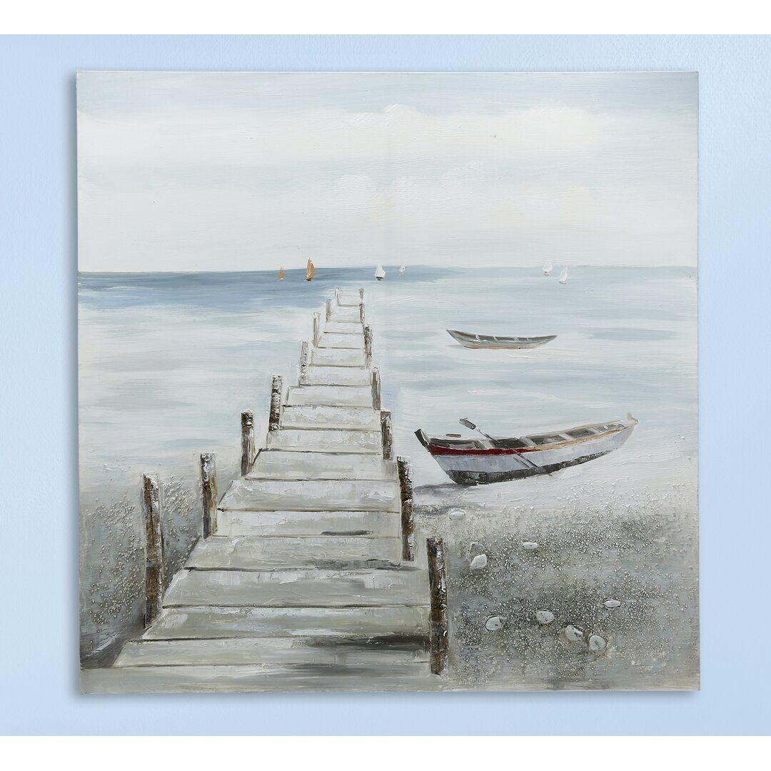 Leinwand "Bootssteg" 100 cm x 100 cm