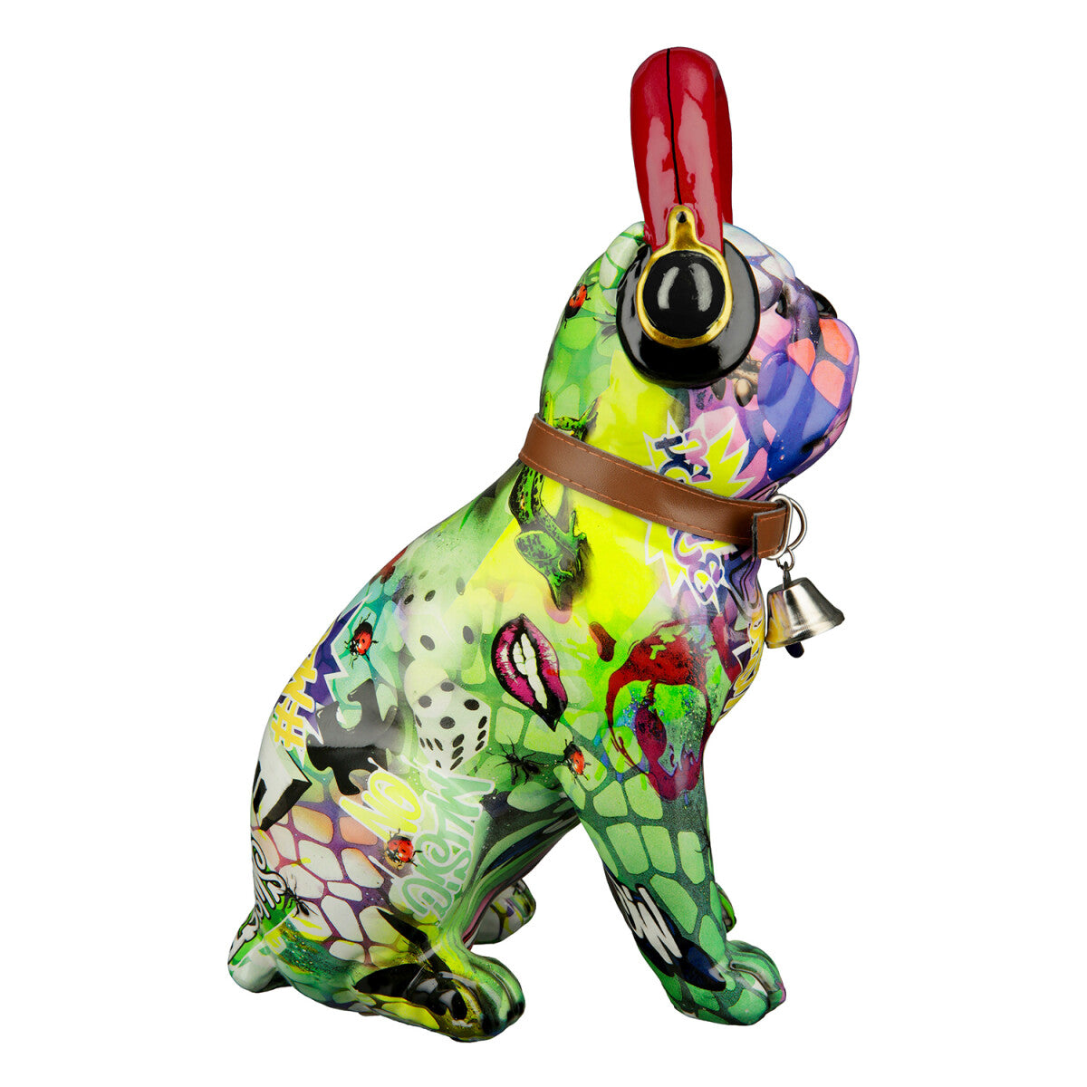 Mops "Street Art" sitzend, mehrfarbig